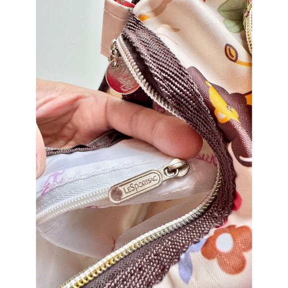 LESPORTSAC Jungle Animal Print Nylon Logo Grosgrain Trim Shoulder Bag Purse - Picture 14 of 15